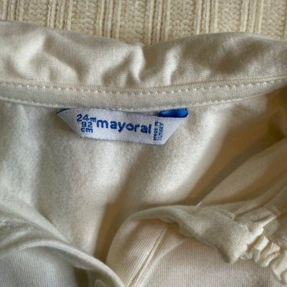 Mayoral 3-Piece Bundle | Embroidered Shirt  + 2 Jumper Dresses | 24M - Picture 11 of 13